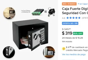 Caja Fuerte Digital De Alta Seguridad Con Código Y Llave