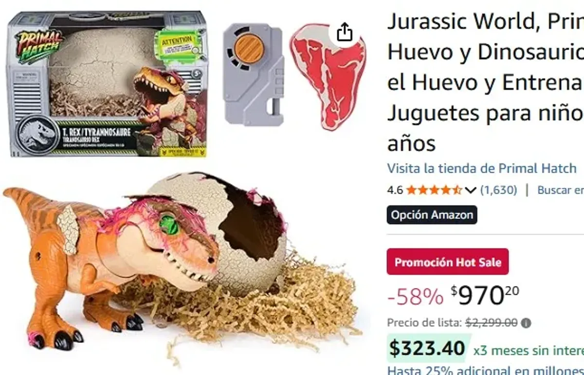 Jurassic World, Primal Hatch, Juguete de Huevo y Dinosaurio Interactivo, eclosiona el Huevo y Entrena al bebé Dinosaurio - Juguetes para niños y niñas a Partir de 5 años