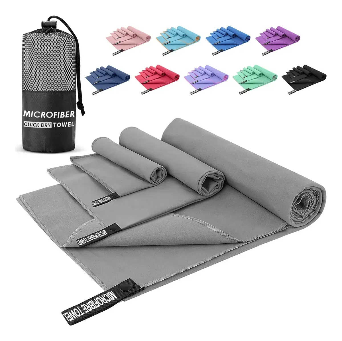 Toalla Baño Viaje De Microfibra De Secado Rápido Lonk 3pcs