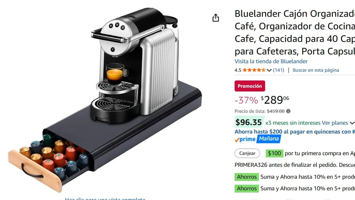 Cajón Organizador para Capsulas de Café