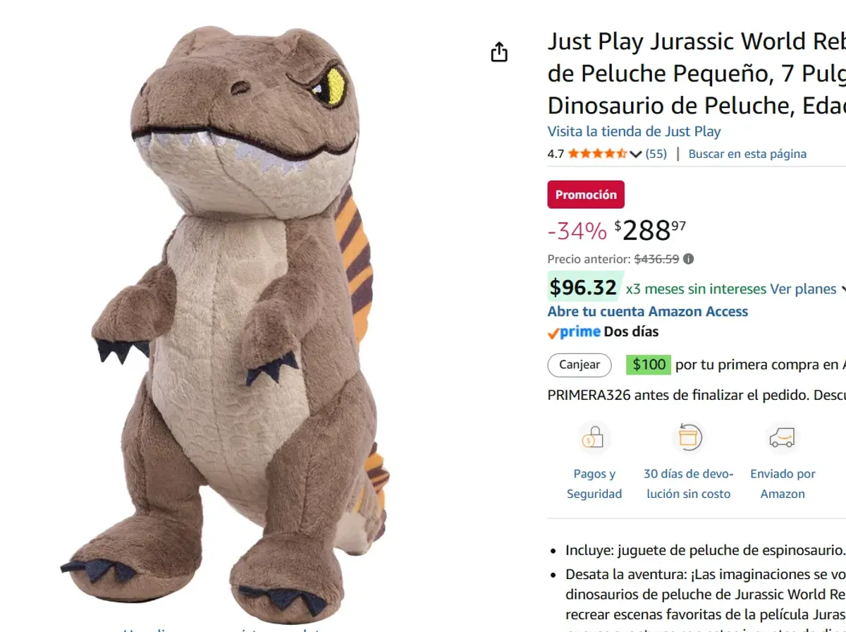Jurassic World Peluche Pequeño, 