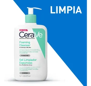 CeraVe Gel Limpiador Espumoso facial para Piel Mixta a Grasa 473 ml