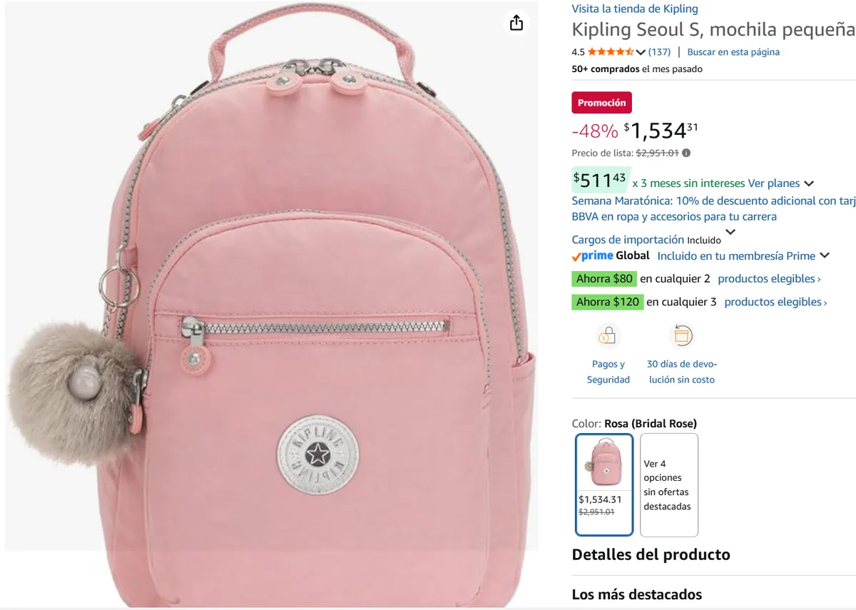 Kipling mochila 