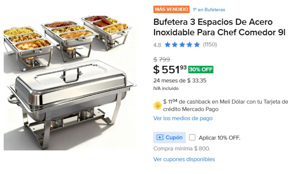 Bufetera 3 Espacios 