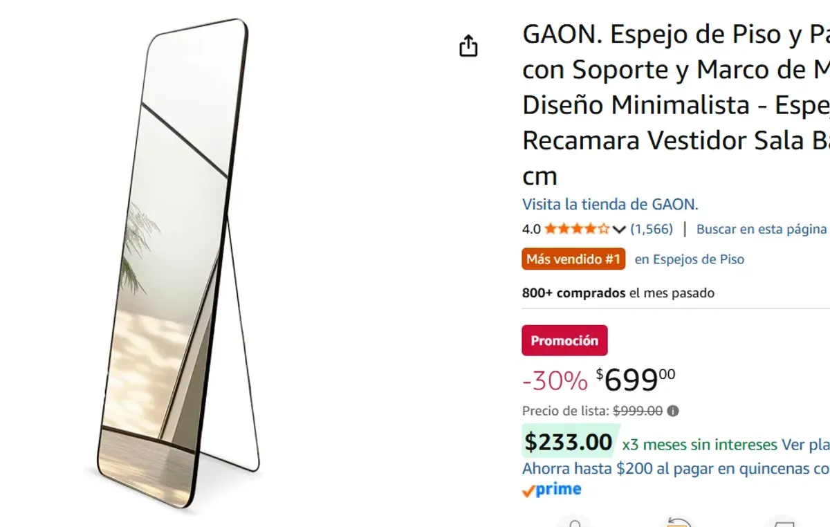 Espejo de Cuerpo Completo 