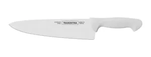 TRAMONTINA - Cuchillo Chef Premium, con Lámina de Acero Inoxidable y Mango de Polipropileno Texturizado Blanco, Cubierto para Uso Diario, Calidad y Diseño, Tamaño de 10"
