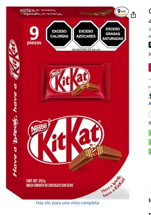 KitKat chocolate con leche 9 pz de 41.5gr