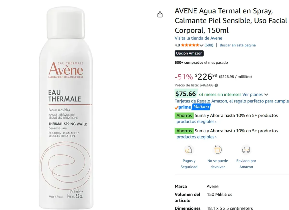 Agua Termal en Spray, Calmante 