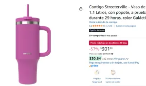 Vaso de acero inoxidable, 1.1 Litros