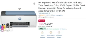 HP Impresora Multifuncional Smart Tank 585