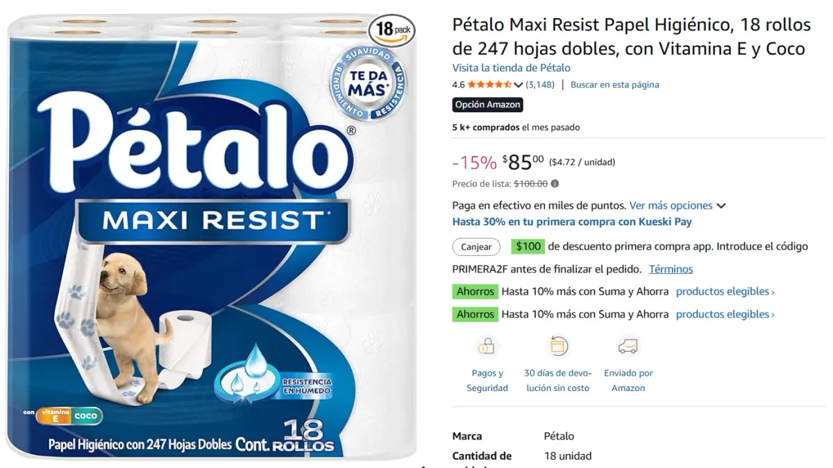 Maxi Resist Papel Higiénico, 18 rollos de 247 hojas dobles