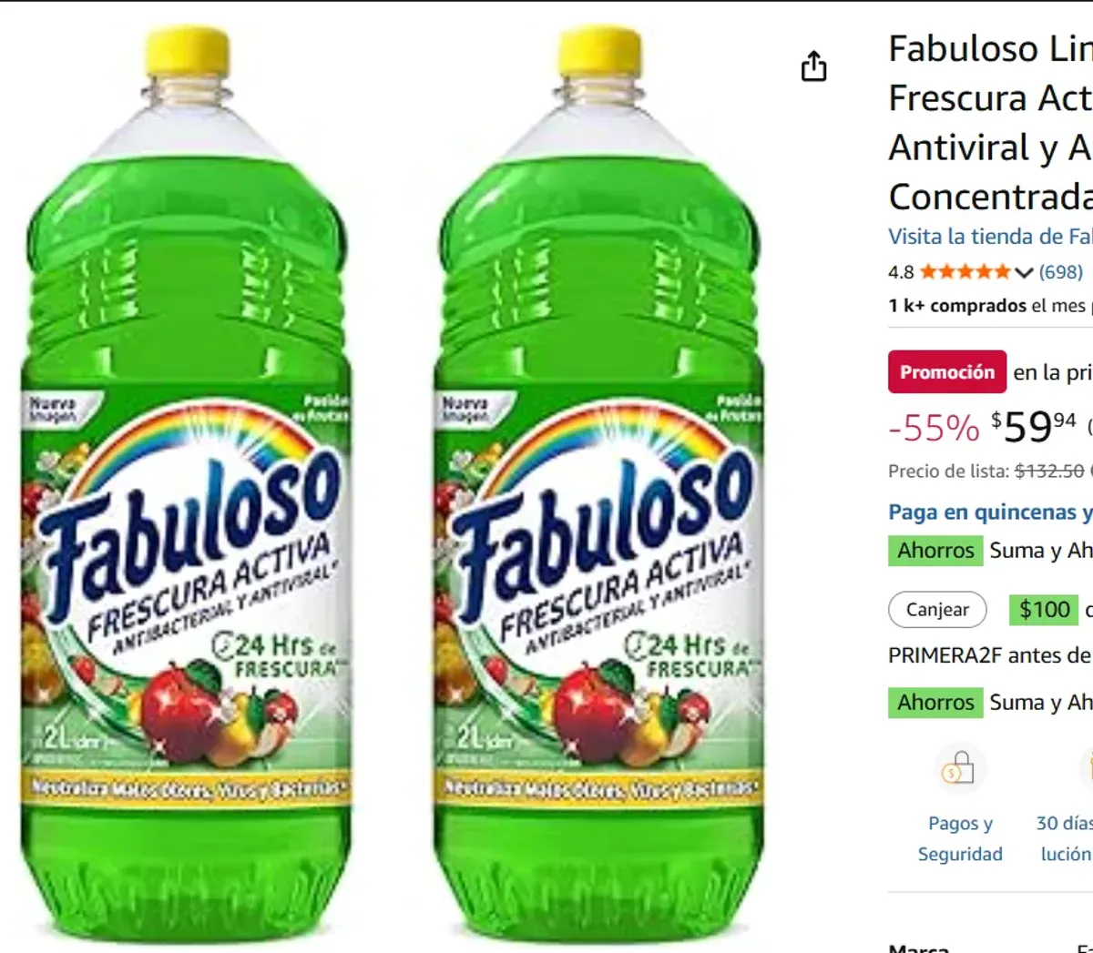 Limpiador Multiusos 2 x 2 L.