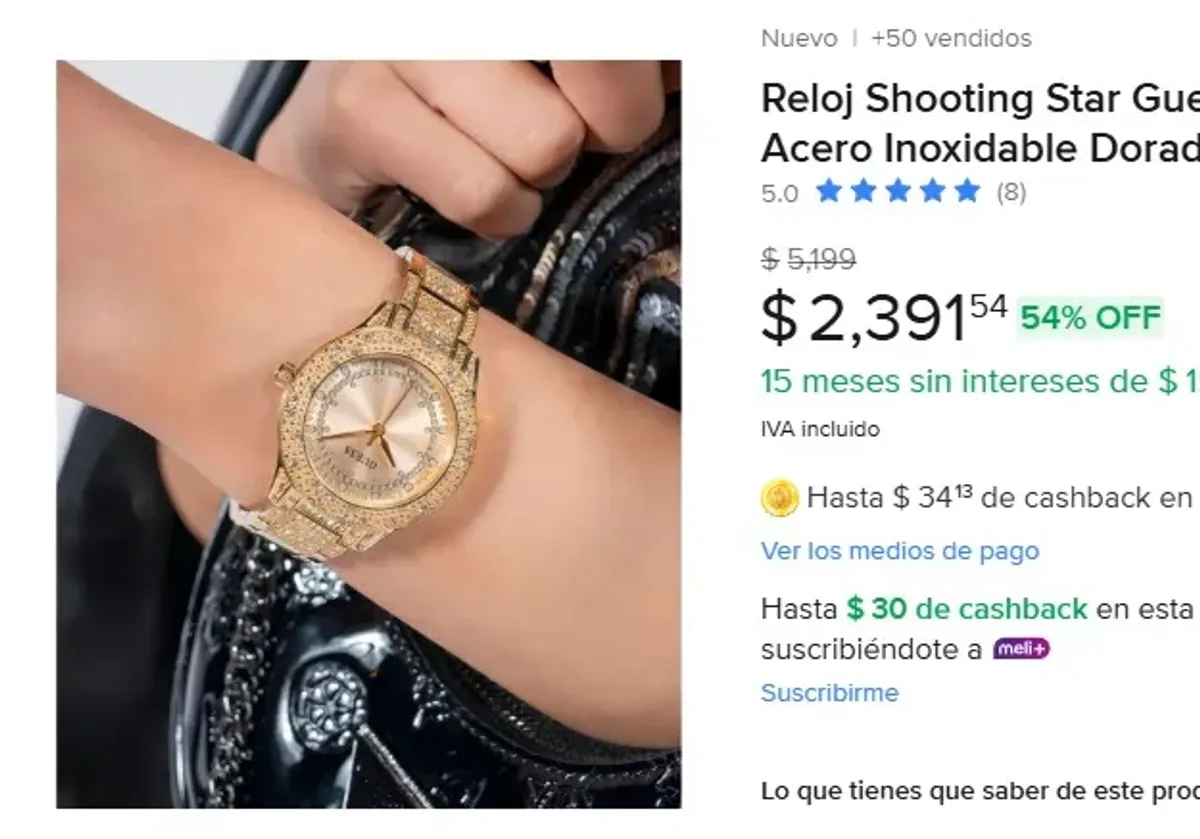 Reloj Shooting Star Guess Mujer Acero Inoxidable Dorado