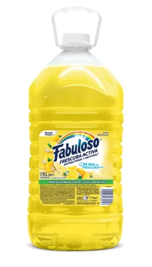 Fabuloso Limpiador Multiusos Líquido Limón Refrescante 5 L | Protección Antiviral y Antibacterial, Fragancia Concentrada, Intensa y Duradera