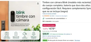 Timbre con cámara Blink 
