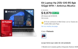 Kit Laptop Hp 255r + Antivirus Mcafee