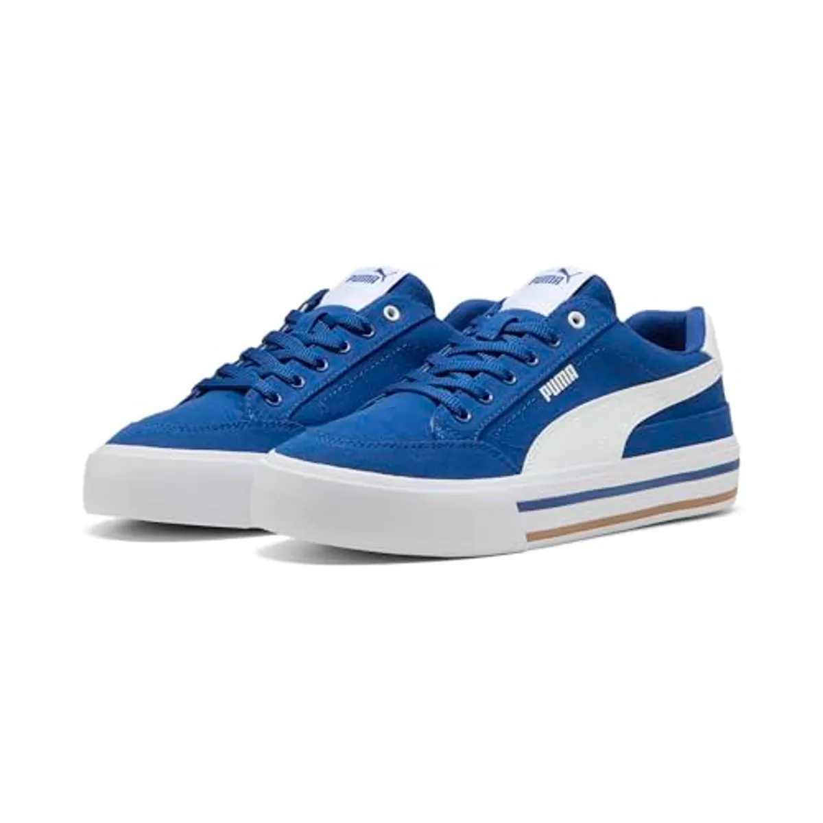 Puma, Tenis Casuales Court Classic Vulc FS, Unisex, Azul con Blanco, Talla 28