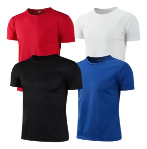 4 Playeras Hombre Deportivas Secado Rápido Gym Y Correr