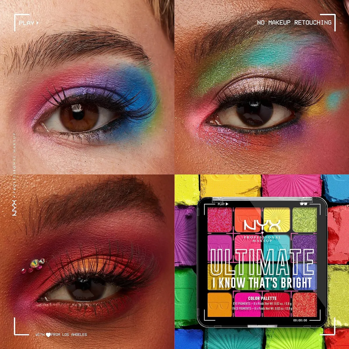NYX PROFESSIONAL MAKEUP, Paleta de Sombras Definitiva, Paleta de Sombras de Ojos - Sé Que Es Brillante