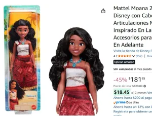Mattel Moana 2 Muñeca Moana Disney con Cabello Ondulado Articulaciones Móviles Vestido Inspirado En La Película Y Accesorios para Niñas De 3 Años En Adelante