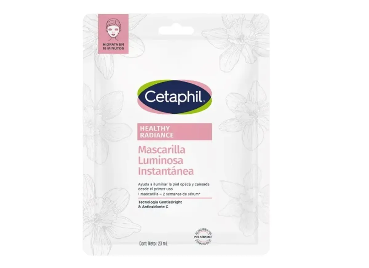 CETAPHIL® HEALTHY RADIANCE Mascarilla Facial Luminosa Instantánea, Tecnología Gentle Bright, Antioxidantes, Ácido Hialurónico, Efecto Refrescante, 23 ML, Para Todo Tipo de Piel, 6 unidades