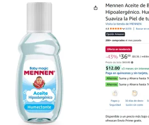 Aceite de Bebé 100 ml. Hipoalergénico