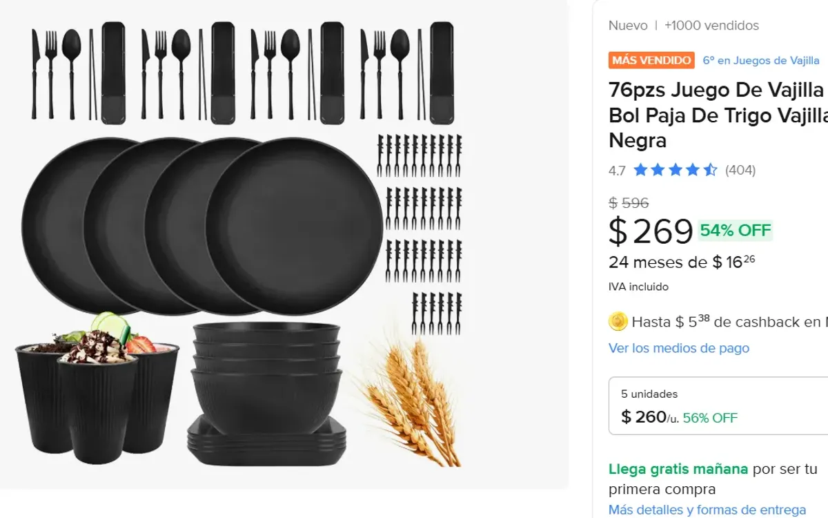 76pzs Juego De Vajilla 