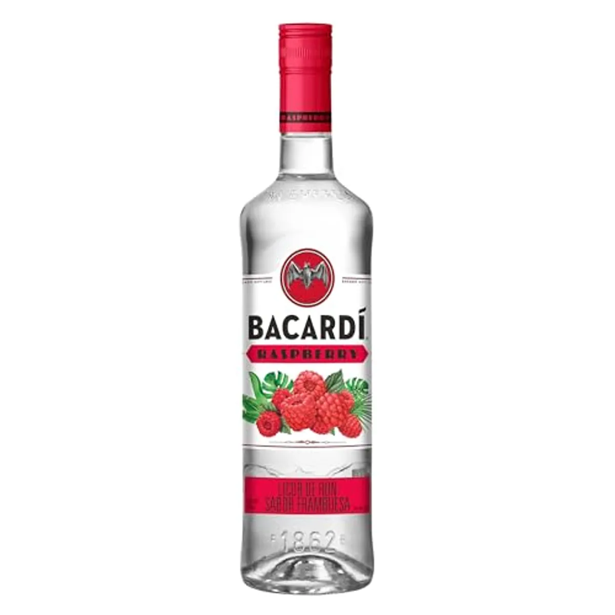 BACARDÍ, Ron Sabor Frambuesa de 700 ml, Ron Saborizado, Dulce y Cítrico, Fórmula Única, Para Mezclar, Servir Frío