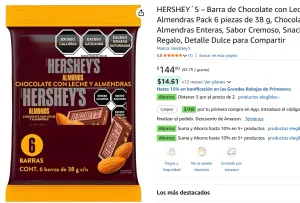 Chocolate con Leche y Almendras - 6 pack de 38 g