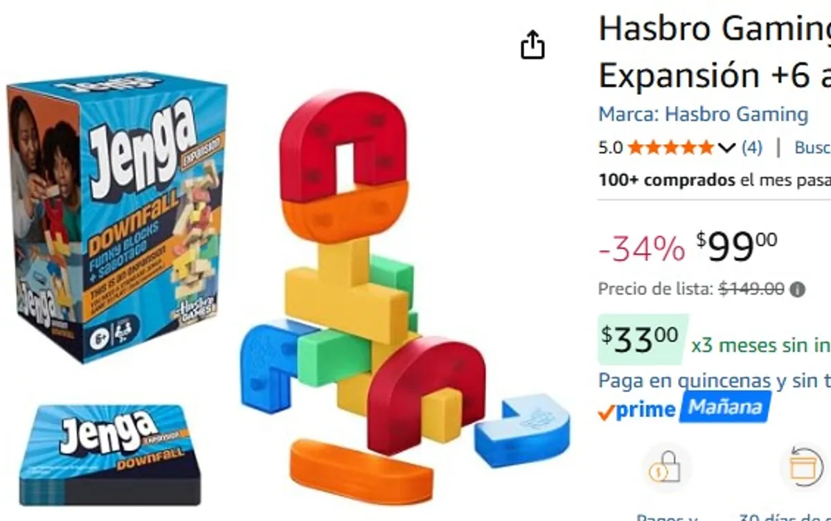 Hasbro Gaming Jenga Caída Libre Expansión +6 años