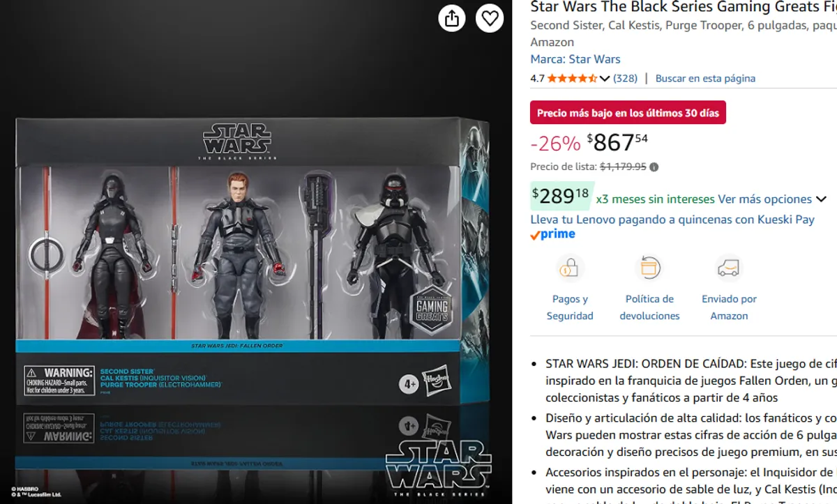 TRIPLE PACK BLACK SERIES DE JEDI FALLEN ORDER