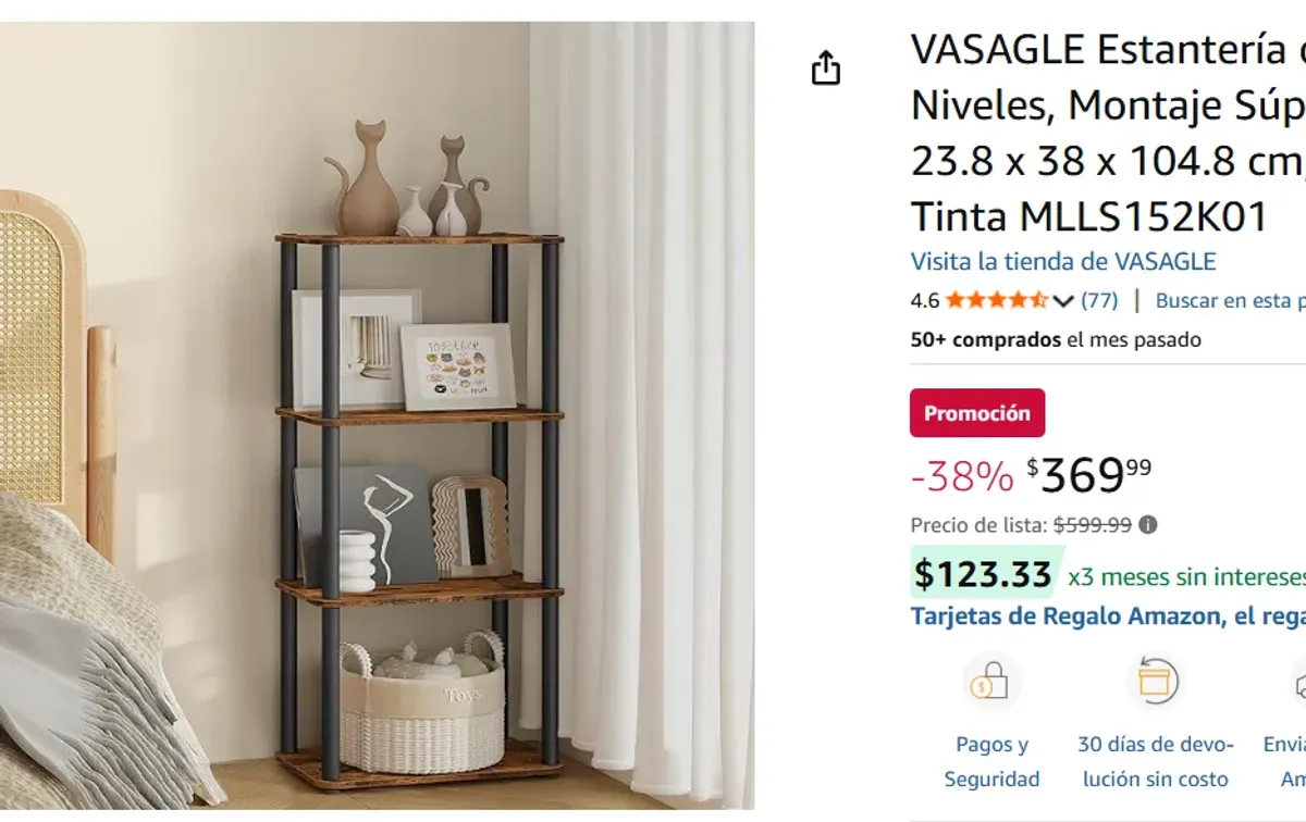 Estantería de Almacenamiento de 4 Niveles