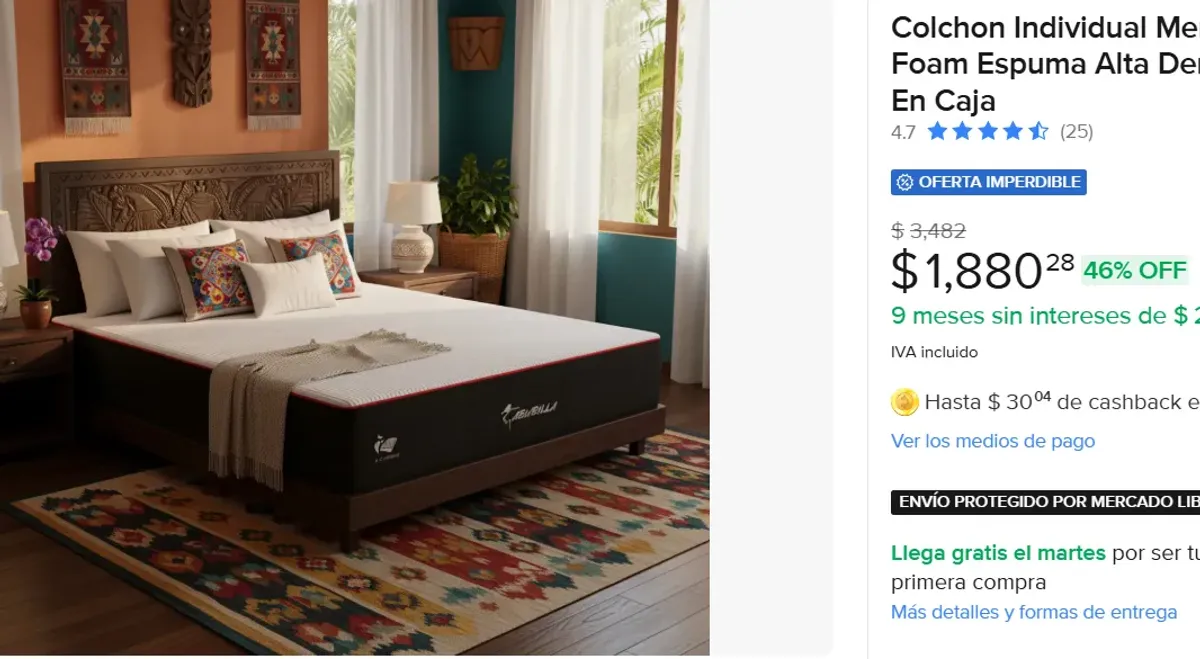 Colchon Individual Memory Foam 