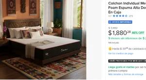 Colchon Individual Memory Foam 