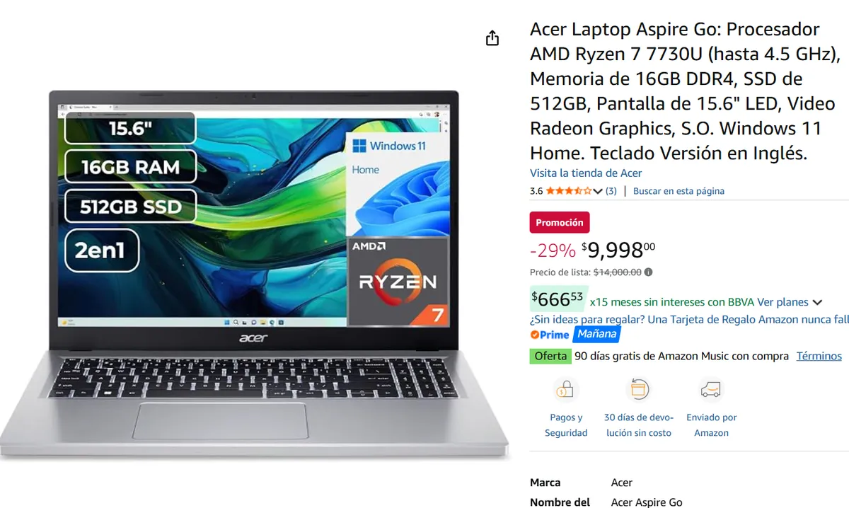 Acer Laptop Aspire Go