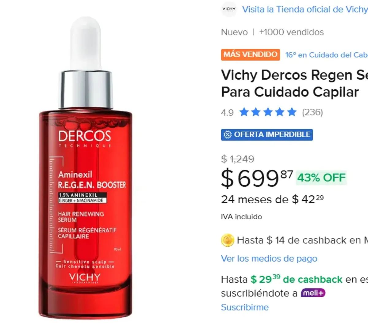 Serum 90ml Para Cuidado Capilar