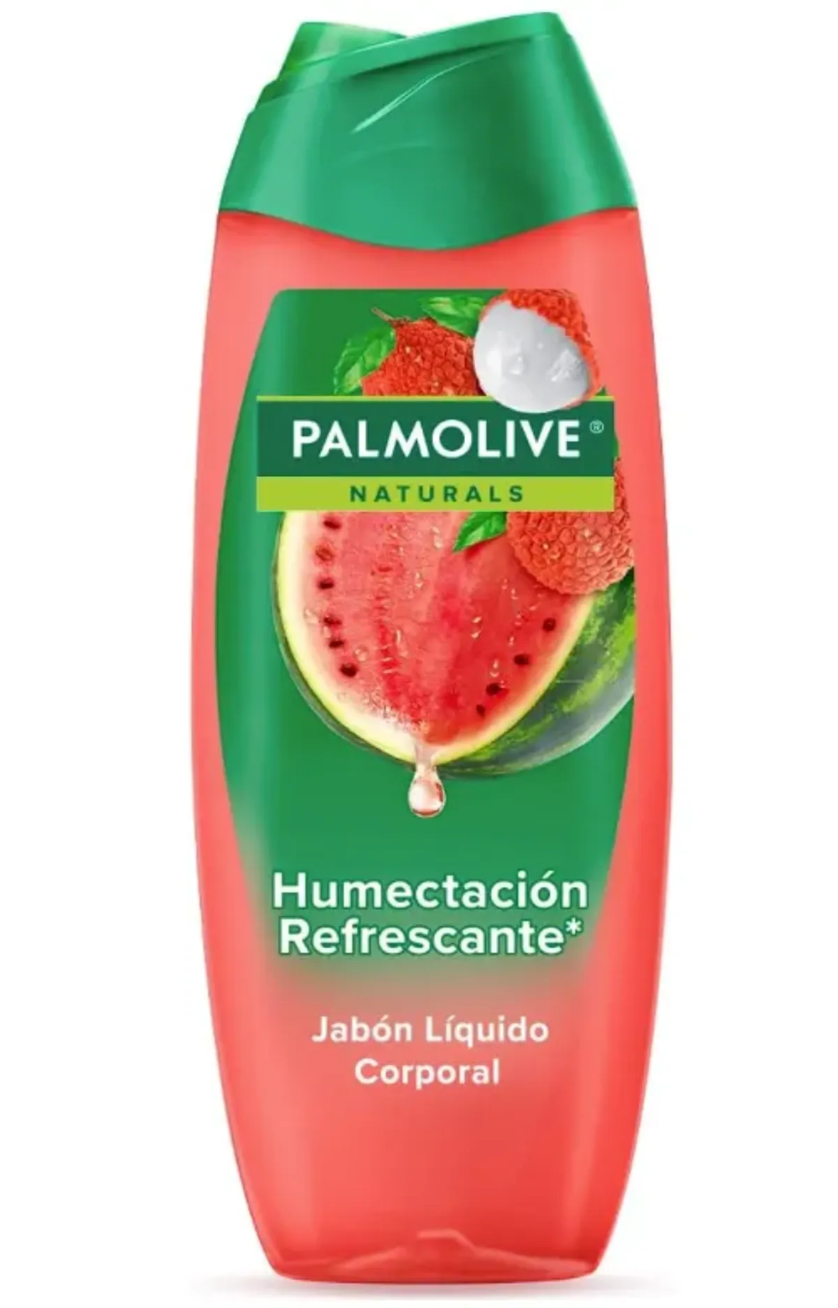 Palmolive Jabón Líquido Corporal Naturals Sandía y Lychee 390 ml. Fórmula Nutritiva que Brinda una Humectación Refrescante. Con Extractos Naturales. Piel Fresca y Humectada