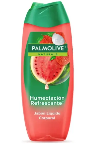 Palmolive Jabón Líquido Corporal Naturals Sandía y Lychee 390 ml. Fórmula Nutritiva que Brinda una Humectación Refrescante. Con Extractos Naturales. Piel Fresca y Humectada