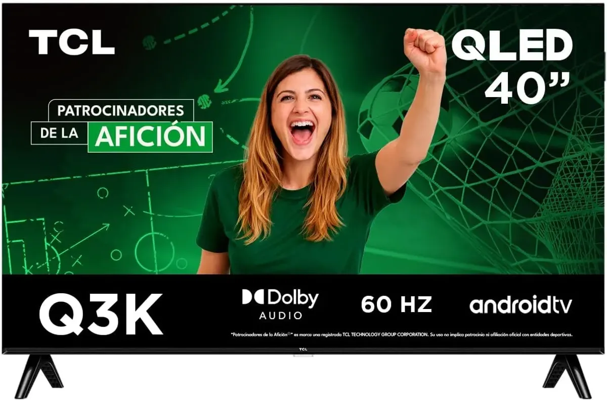 TCL Smart TV Pantalla 40" 40Q3K Android TV FHD QLED Google Cast | Alexa | 2K HDR10| NITS 300 | Panel 60 Hz | Dolby Digital +
