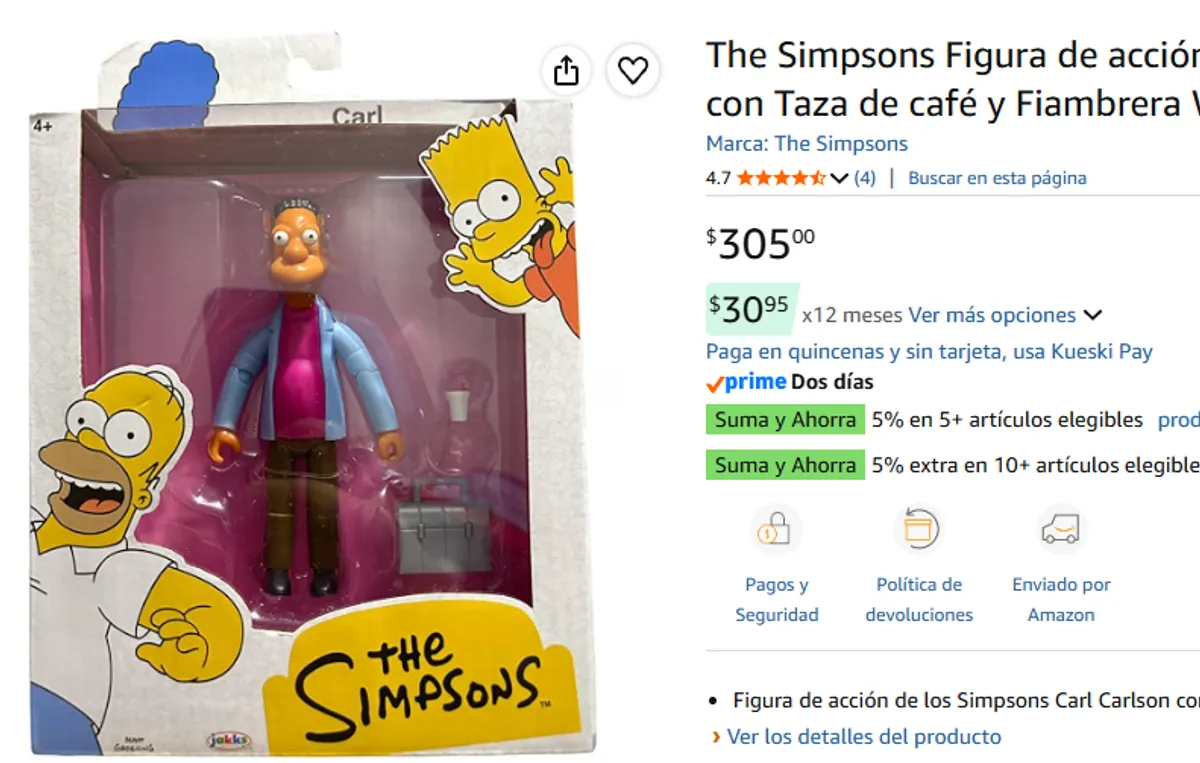 CARL DE LOS SIMPSONS 5 PULGADAS