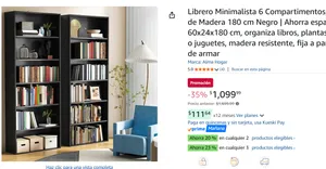 Librero 6 Compartimentos