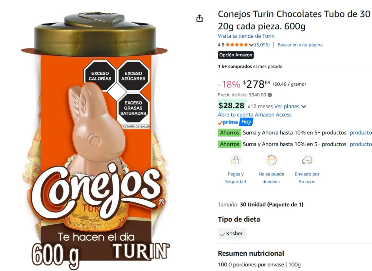 Conejos Turin Chocolates 30 piezas