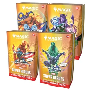 Magic: The Gathering | Marvel Super Heroes Collector's Edition Commander Deck Bundle – Incluye Las 4 Cubiertas de lámina de sobretensión (Avengers Assemble, Wakanda Forever, The Fantastic Four, Doom