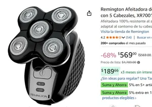 Remington Afeitadora de Cabeza Balder PRO Eléctrica con 5 Cabezales, XR7001