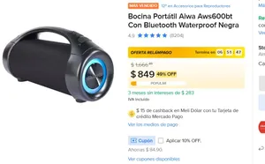 BOCINA A SOLO 849 APLICANDO CUPON!!! PRECIAZO!!! Bocina Portátil Aiwa    