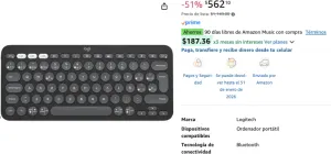 PRECIO MÁS BAJO - Logitech Pebble Keys 2 K380s, Teclado Bluetooth multidispositivo, accesos directos, estilizado y Portable, Easy-Switch, Windows, macOS, iPadOS, Android, ChromeOS - Grafito