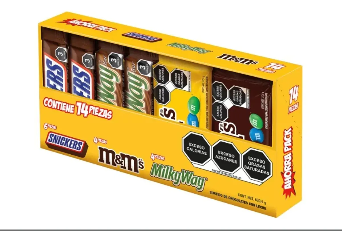 Snickers, M&Ms y Milky Way Surtido de Chocolates -14 piezas
