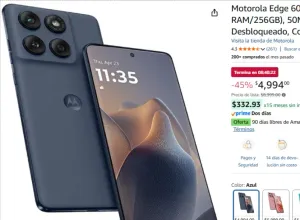 Motorola Edge 60 Fusion, (8GB RAM/256GB), 50MP, Celular Desbloqueado, Color Azul