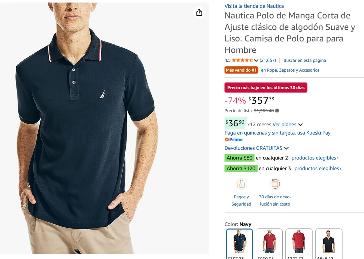 Nautica Polo Manga Corta 