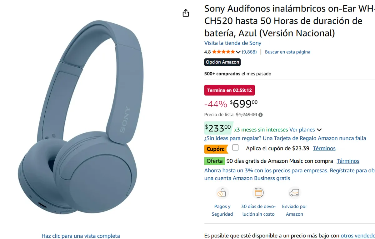 Sony Audífonos inalámbricos 